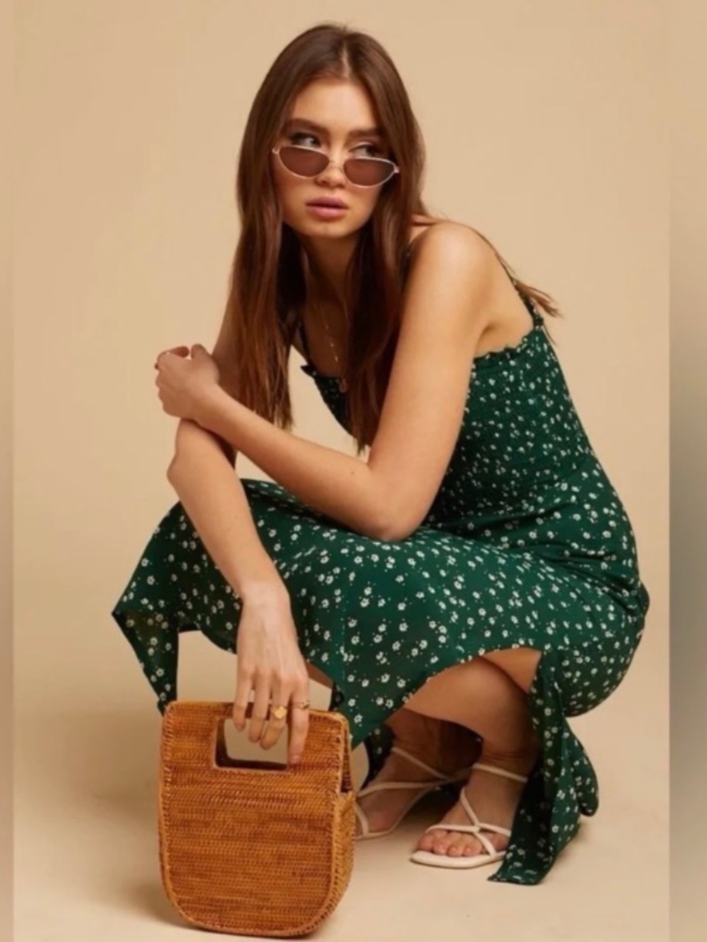 American Eagle floral slip dress